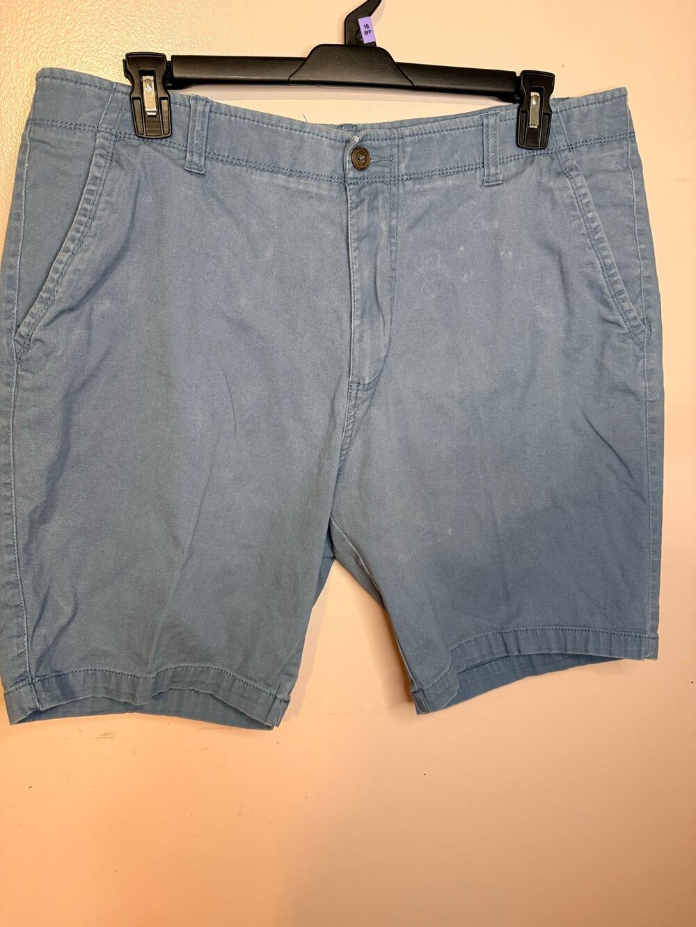 Iron Flex Men’s faded gray men's flat-front chino shorts. Size 40 DEFECT